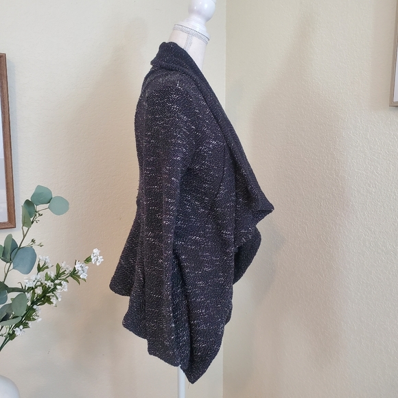 BNCI by Blanc Noir Women's Tweed Drape Front Shawl Collar Cardigan! Size… - Picture 3 of 9